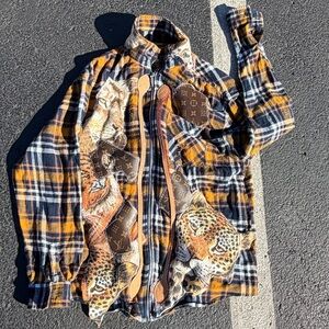 1/1 LV patchwork Zip up flannel.